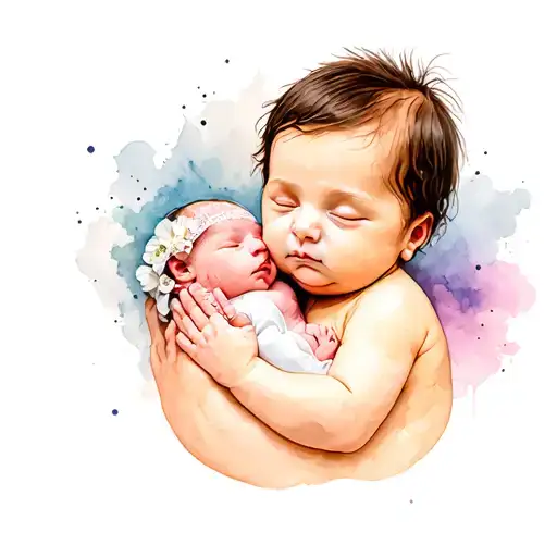 Baby Died Before Birth With Watercolor In The Background