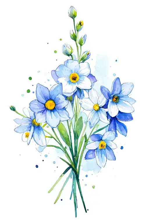 Daisy Larkspur Narcissus Flower Bouquet