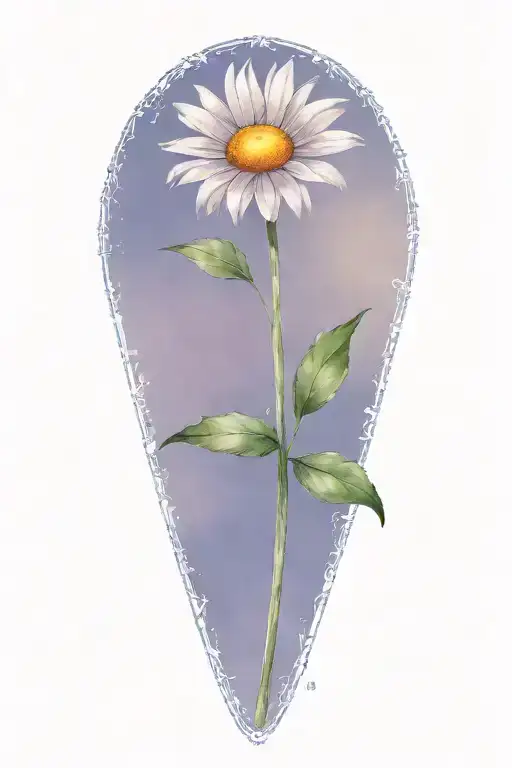 A Daisy Flower On An Elongated Stem In A Brown Pot That Smiles From The Marijuana Plant