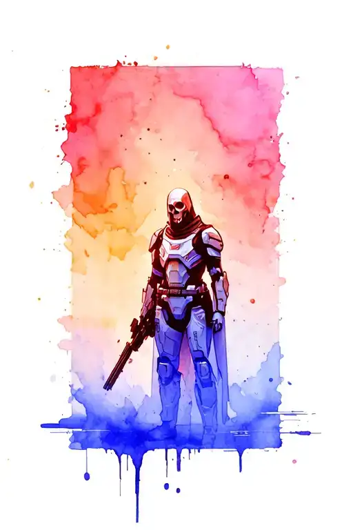 Mass Effect Reaper And Commander Sheppard Standing Guard