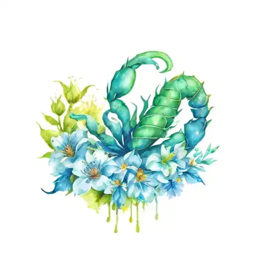 A Scorpio Zodiac Sign With Flowers Blooming