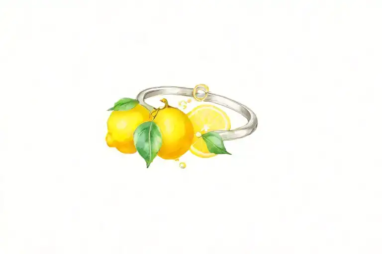 Lemons And Molecule Wedding Ring Finger