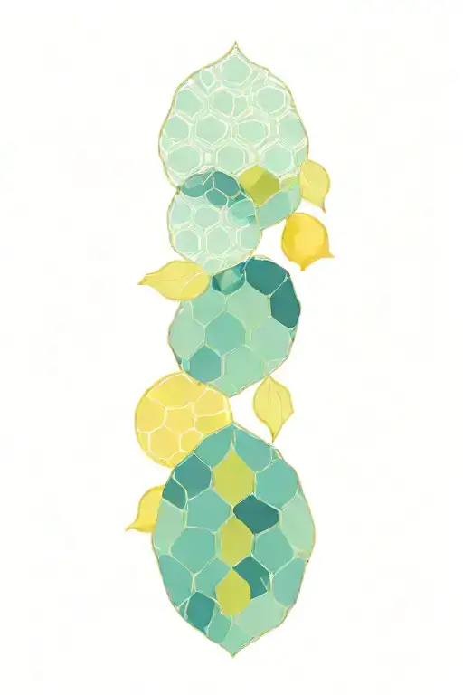 Lemons On A Honeycomb Pattern