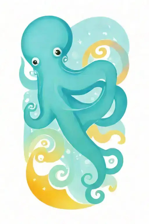 Octopus Van Gogh Starry Night Swirl