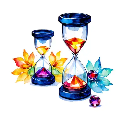 Chess Pieces Made Of Hourglasses With Jewels