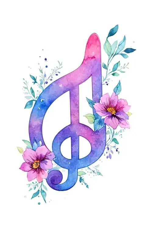 Peace Flowers Music Note