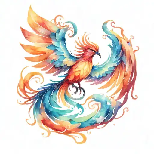 Phoenix Bird With Outstretched Wings
