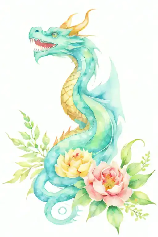 Dragon And Flowers