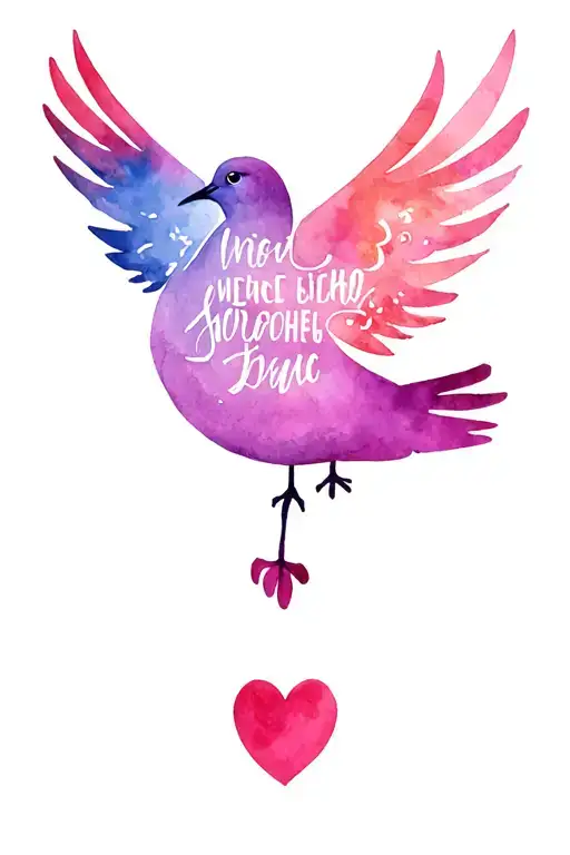 Heart -Shaped Dove With Text