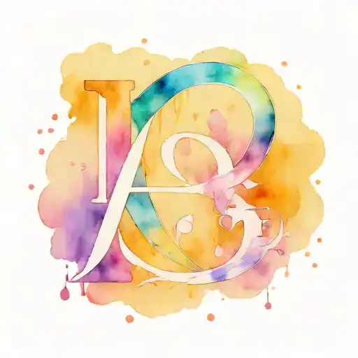 Letters Q And E Together Water Color