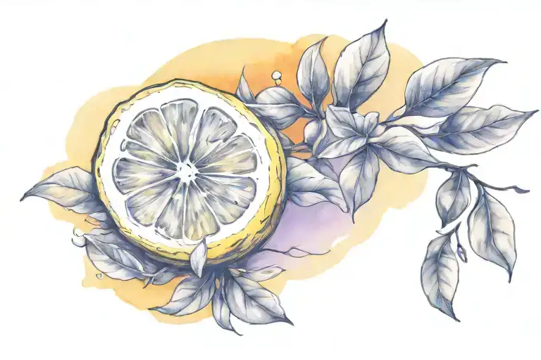 Sunset With Lemon As Sun Setting