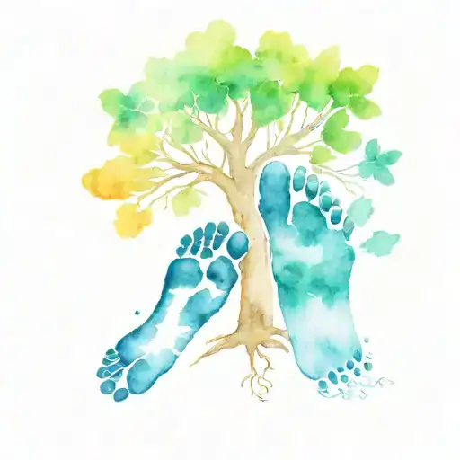 Baby Foot Print And Family Tree