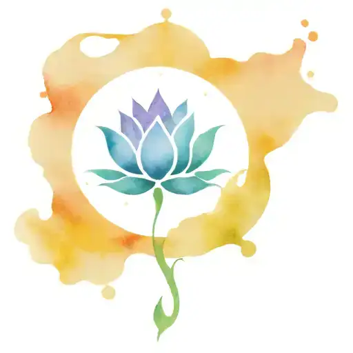 Unalome Symbol With Lotus