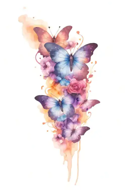 Sister Tattoo Design Inspired Purple Butterflies