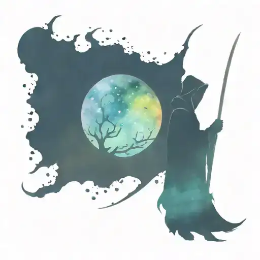 Grim Reaper With Galaxy Background