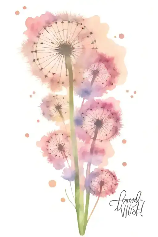 Dandelion Wish With The Words