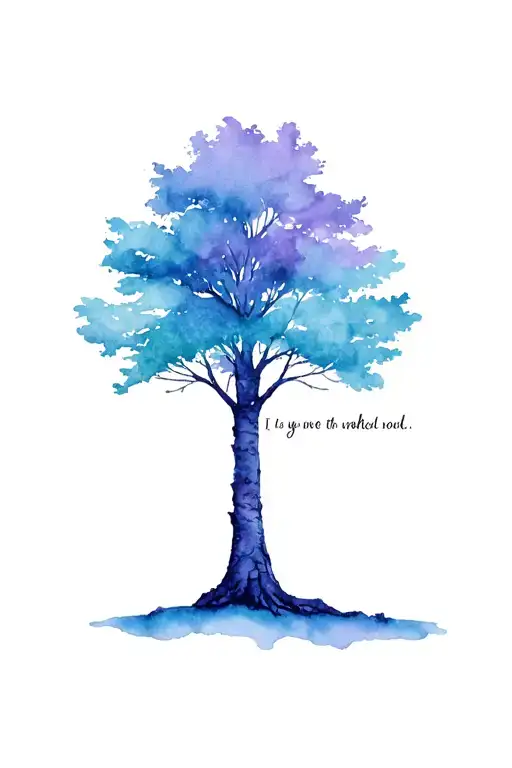 Tree With Quote As Tree Trunk