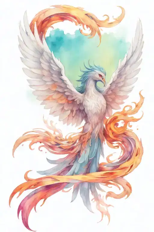 Phoenix Rising From The Ashes Holding Dagger