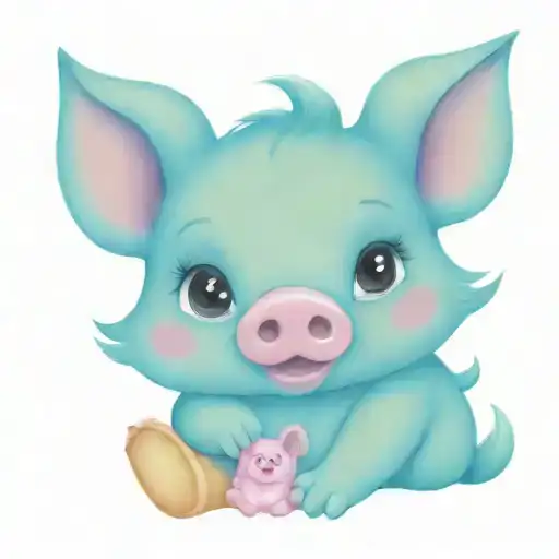 Miss Pig Muppet Baby Pinup Girl Sitting