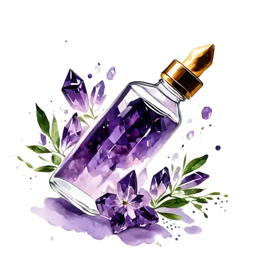 Amethyst Crystal In Bottle