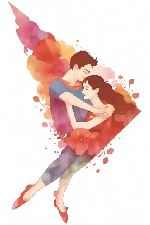 Flowers And Hearts And Two Kids And Superman