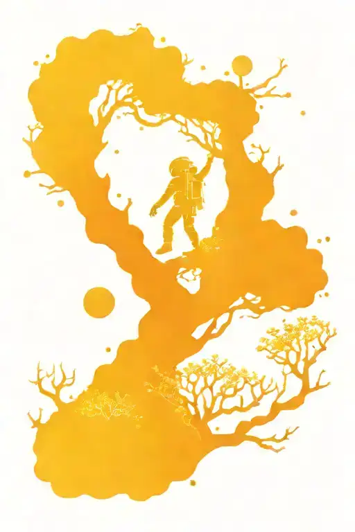 Igdrasil And Astronaut In Space