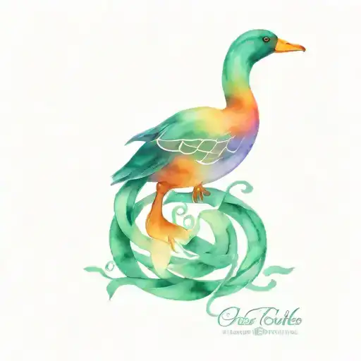 Celtic Knot Design Incorporating A Duck