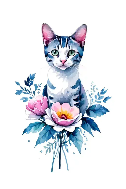 A Cat On A Flower