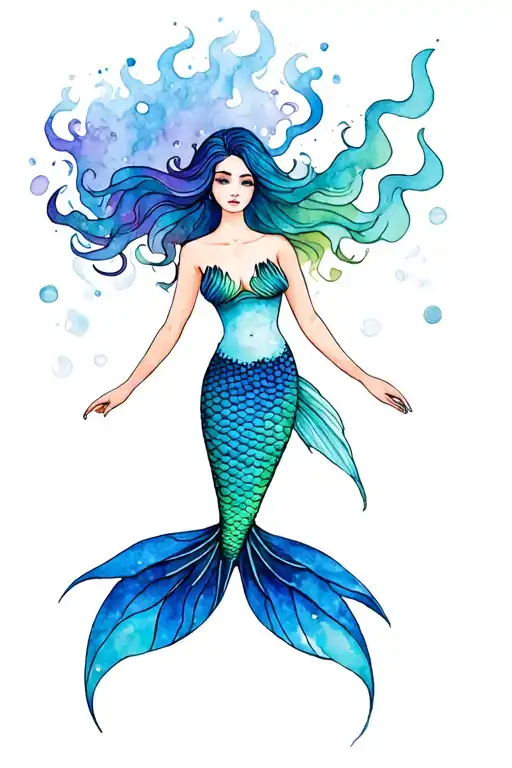 Mermaid Design Of My Girlfriend Minimal And Sleek