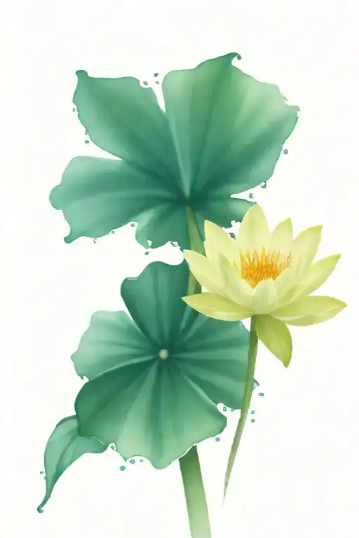 Water Lilly Flower With A Daffodil Flowers