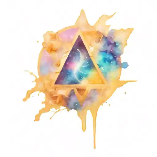 Blue And Purple Triger With Galaxy Inside