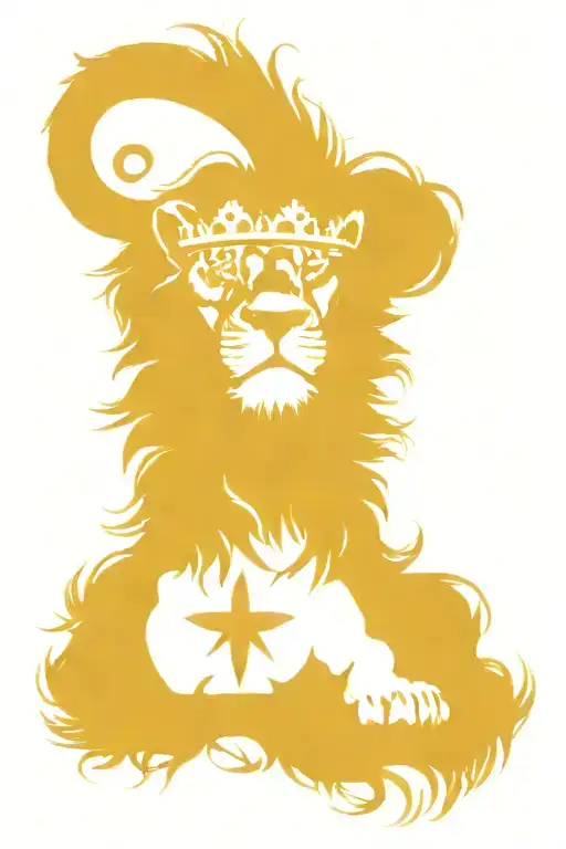 Lion With Crown And Cross