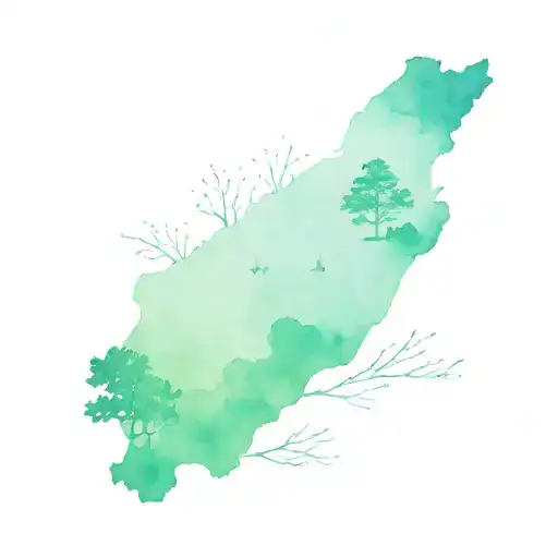 Argentina Country Outline Filled With Nature Elements Like Trees