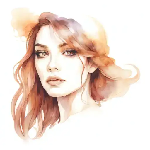 A Woman With Half The Face Is A Witch And The Other Half Is Fae With Purple Eyes And Brown Hair