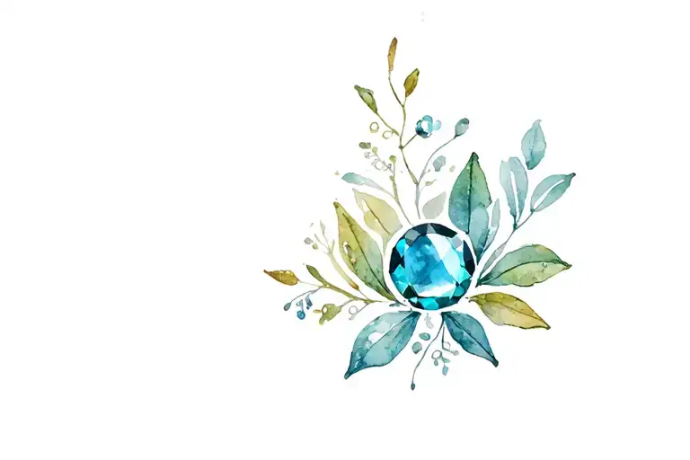 Feminine Tattoo With December And January Birth Stone