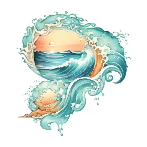 Beautiful Ocean Waves Crashing