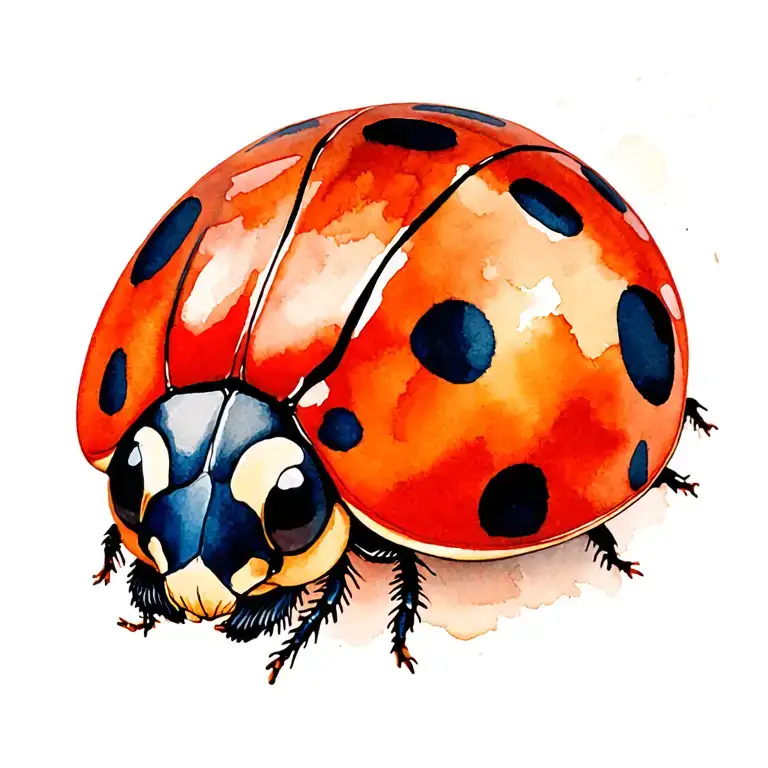Water Color Lady Bug Floating