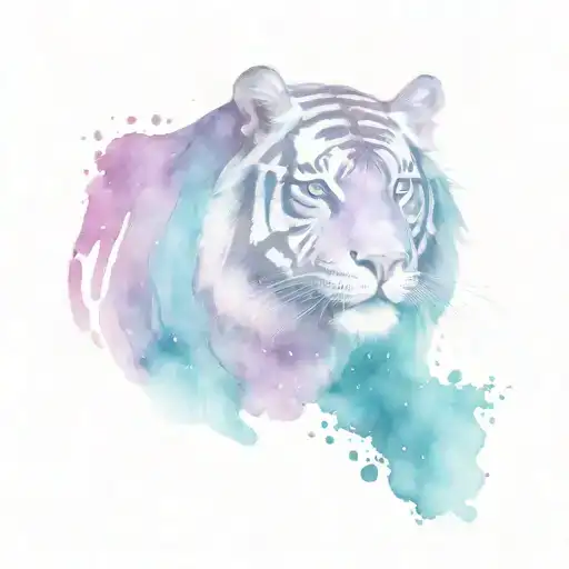 Blue And Purple Tiger With Galaxy Inside