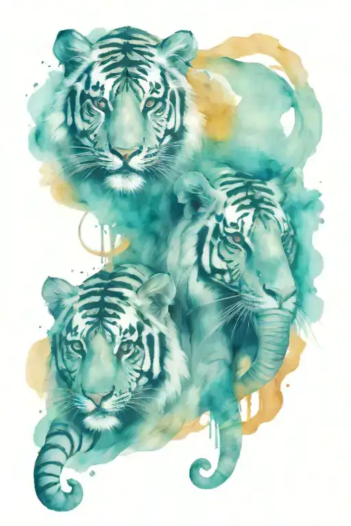 Tiger And Elephant Head