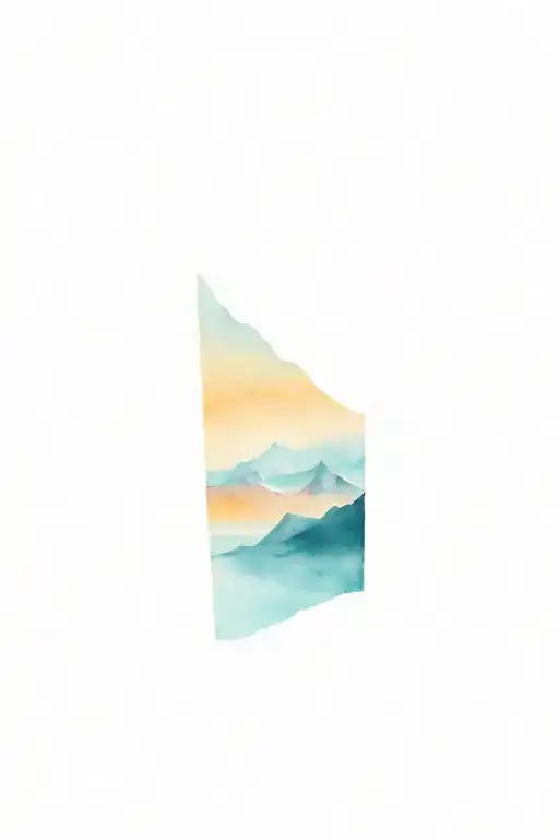 Watercolor Arm Sleeve Ocean Up To Mountains