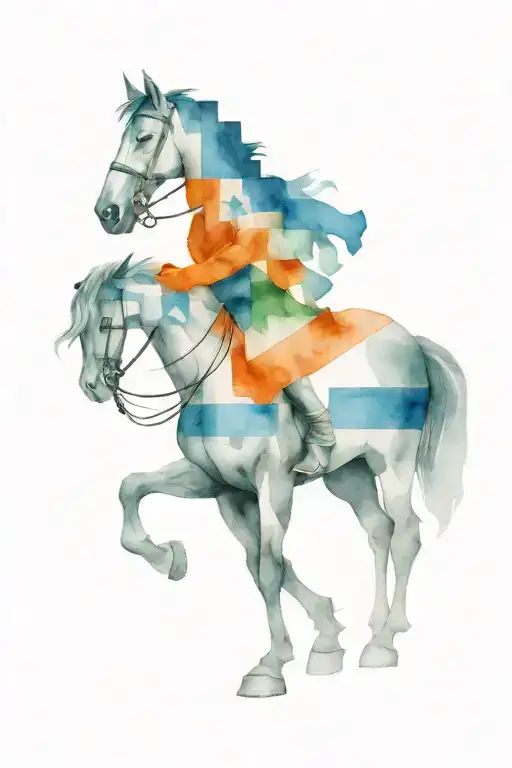 Chess Knight With Indian Flag Tricolor