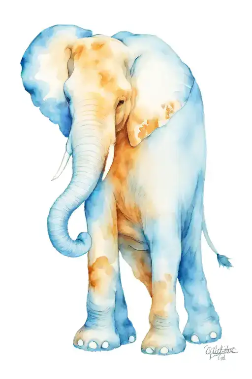 Elephant And Delft Blue