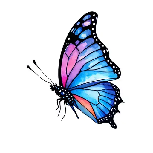 A Color Butterfly With An Interior