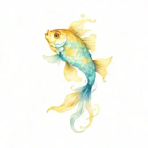 Golden Fish Swimming