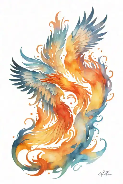 Phoenix Wings For Couples Tattoo In Style