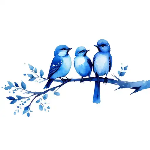 3 Birds On A Branch Symbolizing 3 Kids