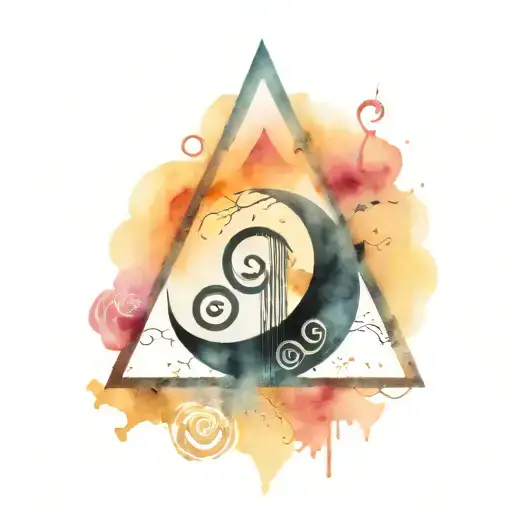 Nightmare Before Christmas With Deathly Hollows Symbol Surrounded