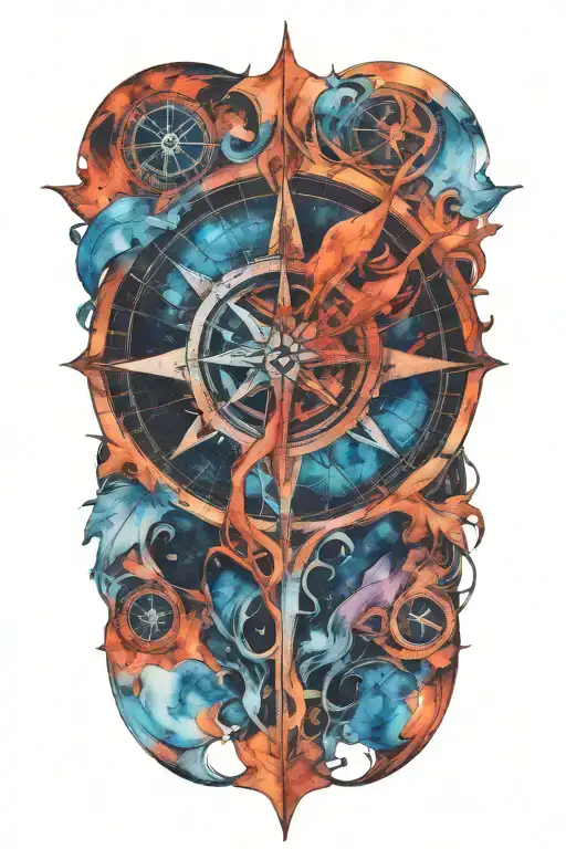 Mysterious Compass And Scythe