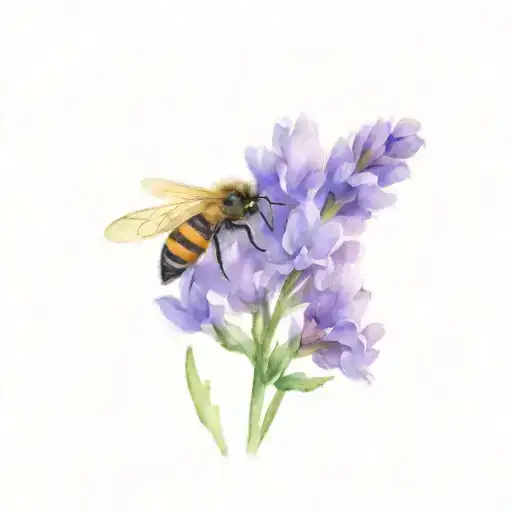 Lavender With Bee