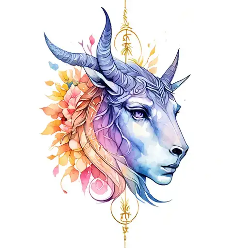 Combination Of Libra And Capricorn Tattoo Design Inspired